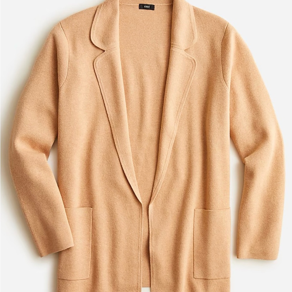 J Crew Eloise Knit Sweater Blazer in Tan